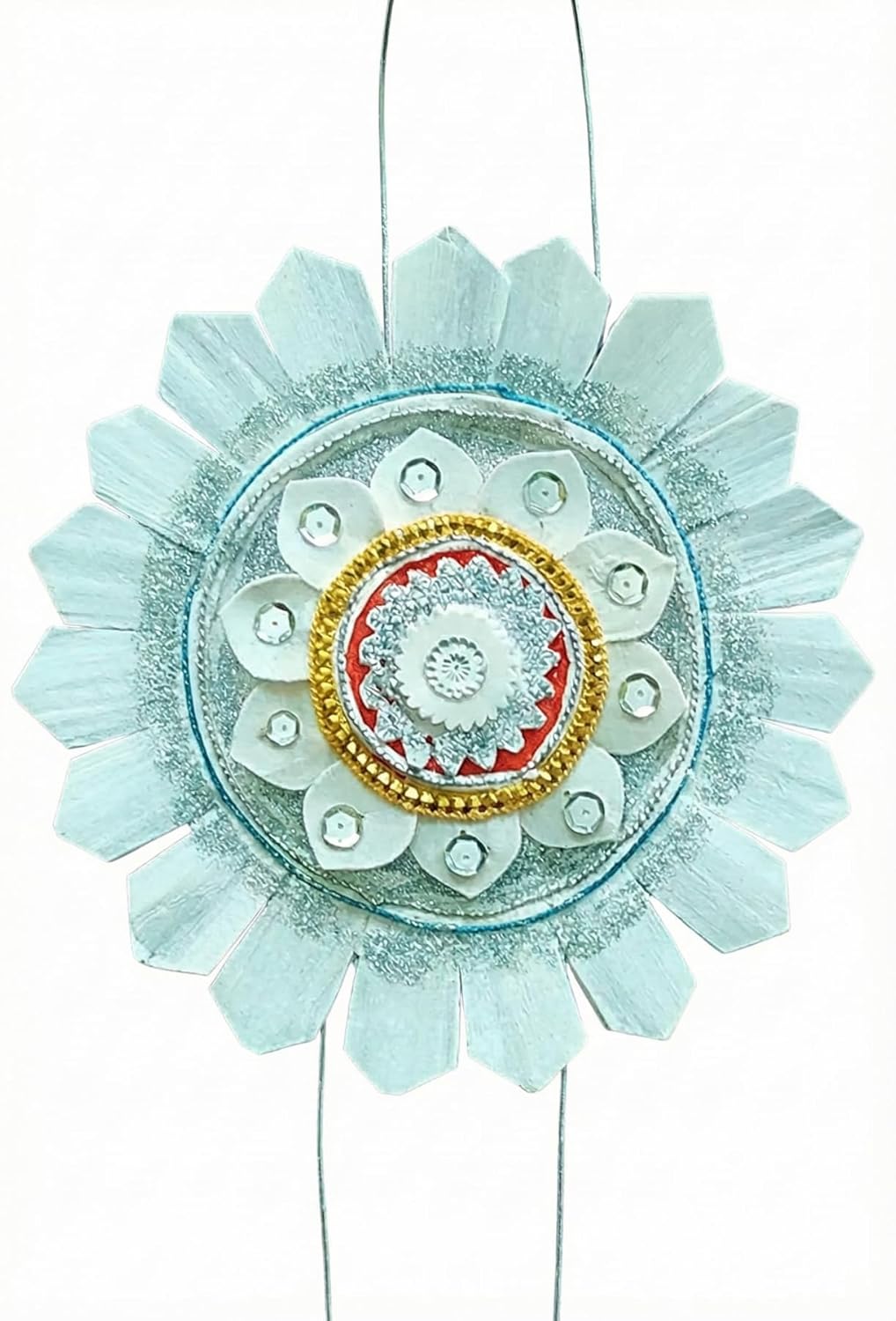 Bengal Handicrafts & Handlooms Natural Shola Chand Mala (শোলার চাঁদমালা) for Durga Puja, Lakshmi Puja & Saraswati Puja | Handmade Bengali Shola Puja Decoration | Traditional Chandmala | 2 Mala Set