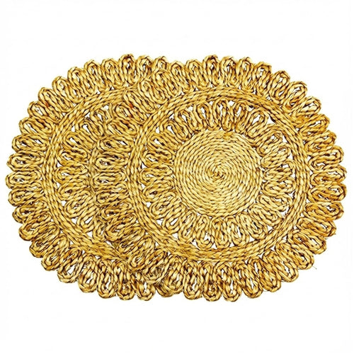 Bengal Handicrafts & Handlooms Braided Jute Placemats (26 cm, Set of 2) | Handmade Natural Beige Round Table Mats for Dining, Bedside & Centre Table Decor