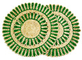 Bengal Handicrafts & Handlooms Round Braided Jute Placemats for Dining Tables, Anti-Skid Natural Table Mats, Eco-Friendly Handmade, Set of 2, Lite Green, 26 cm